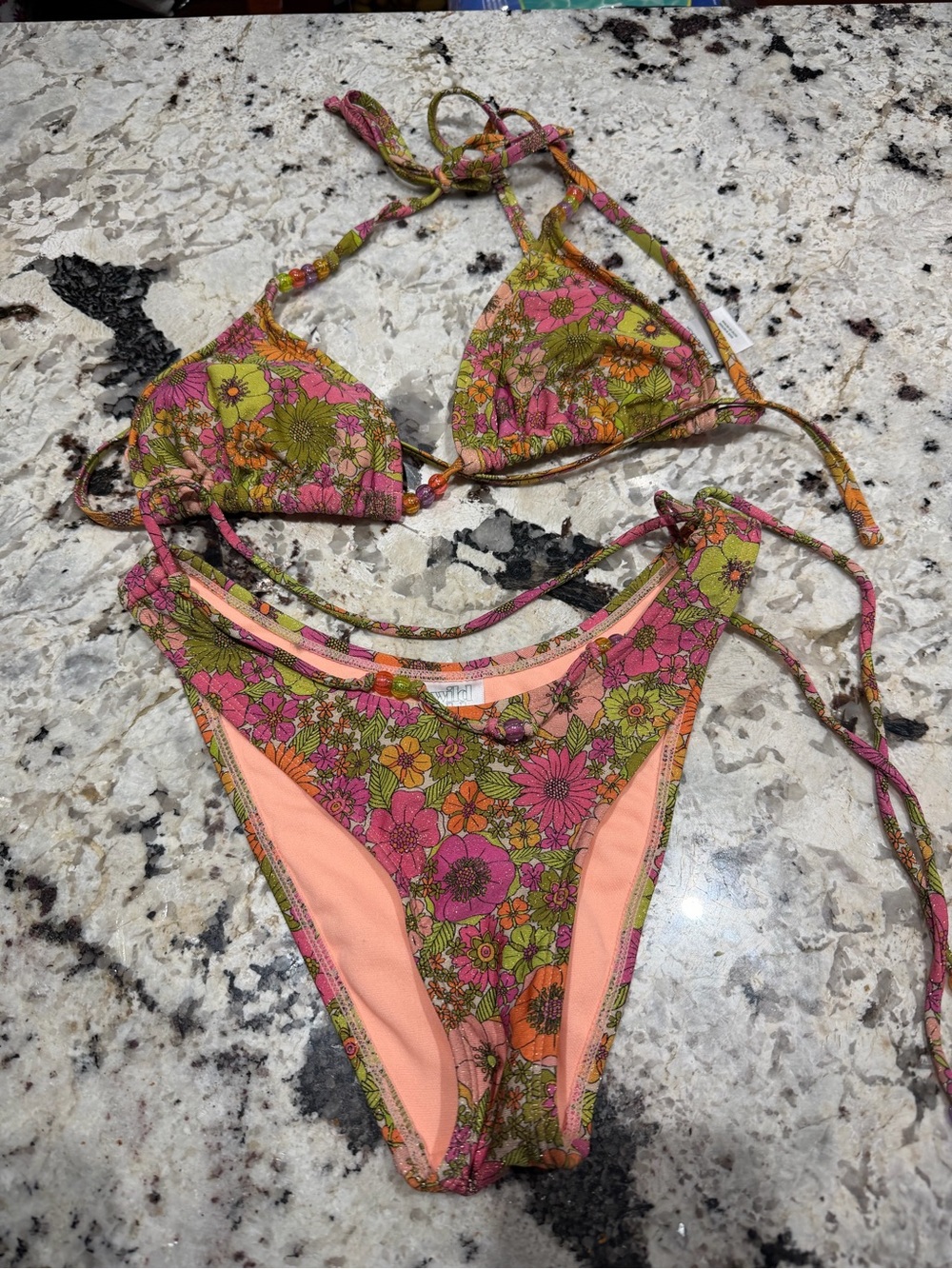 wild fable Pink Floral String Bikini set
